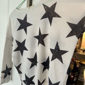 Altar'd State White Top with Black Star Pattern